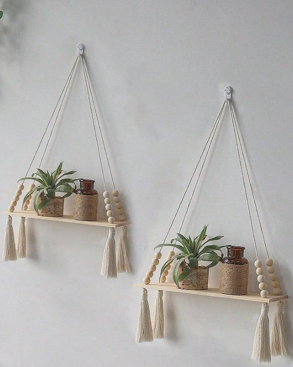 2pcs Handmade Woven Wall Hanging Storage Rack