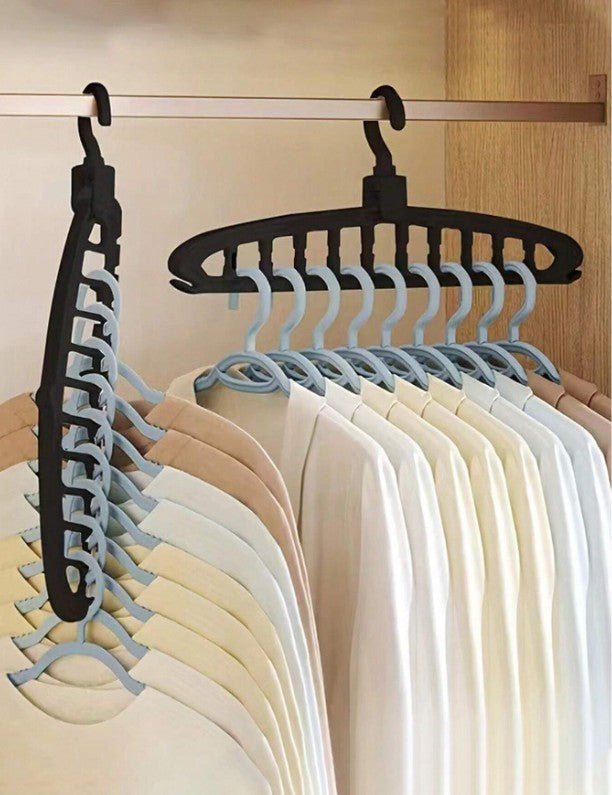 Multi-Functional Foldable Clothes Hanger Space-Saving Magic Wardrobe Closet Organizer Thickened 11-Hole Multiple Clothes Rack
